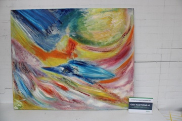 Afbeelding van Abstract schilderij met kleurrijke penseelstreken