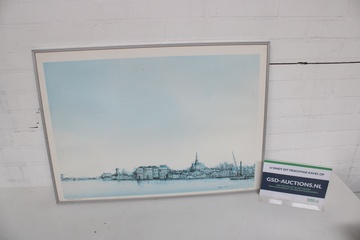 Afbeelding van Ingelijste horizon stadsgezicht print