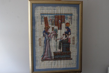 Afbeelding van Ingelijste papyrus met Egyptische voorstelling