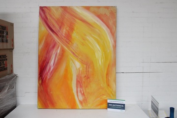 Image of Abstract schilderij in warme oranje tinten