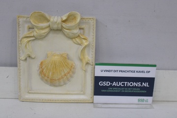 Afbeelding van Decoratief wandpaneel met strik en schelp