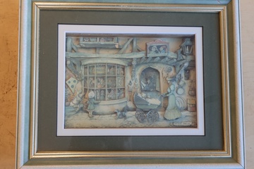 Afbeelding van Ingelijste Anton Pieck papercraft 'Children's Toys'