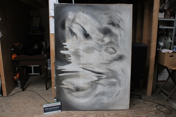 Afbeelding van Abstract schilderij in grijstinten