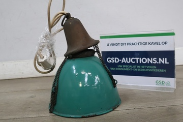 Afbeelding van Vintage hanglamp met emaille kap - Jaren '60