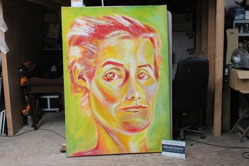 Afbeelding van Schilderij kleurrijk portret