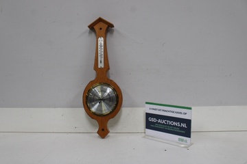 Afbeelding van Houten barometer met thermometer