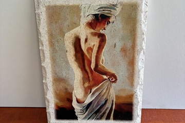Afbeelding van Muur decoratie op een steen (vrouw)