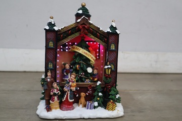 Afbeelding van Kerstdiorama met kerstboom en figuren