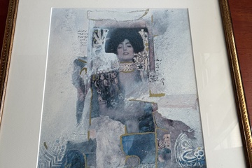 Afbeelding van Schilderij met mooie lijst en glas voor