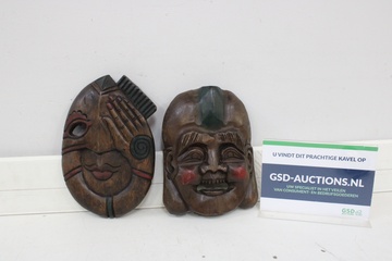 Afbeelding van Set houten maskers