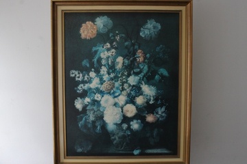 Afbeelding van Kunstdruk met bloemstilleven in klassieke lijst