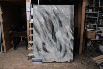 Afbeelding van Abstract schilderij zwart-wit