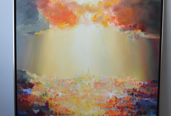 Afbeelding van Schilderij van J. Bittenbinder: 'Prágai tavasz I'. 2010.