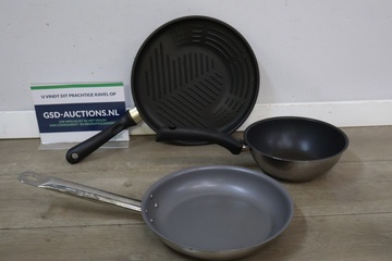 Afbeelding van 1 Grillpan & 1 Wok & 1 Koekenpan - Hackman, Bernes'