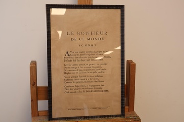 Afbeelding van Franse gedrukte poëzieposter 'Le Bonheur de Ce Monde'