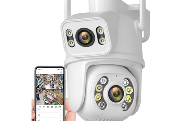 Afbeelding van Dual lens 6 MP camera - 2 camera's in 1 behuizing - wit
