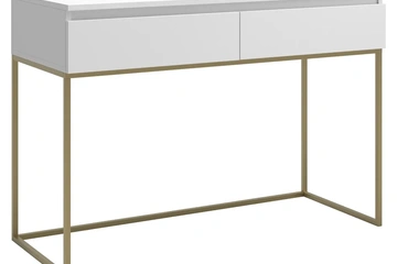 Afbeelding van Selsey Bemmi - kaptafel, wit met goudkleurig frame, 120 cm