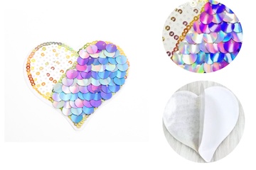 Image of Tepel covers - pailletten - Hartjes - multi-color