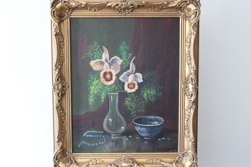 Afbeelding van Schilderij stilleven met orchideeën