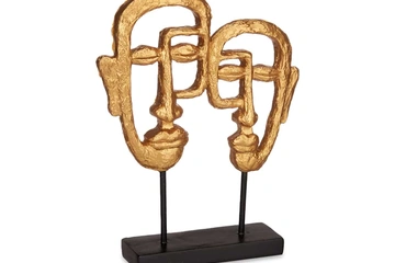 Afbeelding van Ornament  dubbelzijdig gezicht goud/zwart (nieuwe)