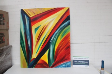 Image of Abstract schilderij met felle kleuren
