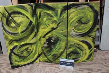 Afbeelding van Abstract drieluik schilderij