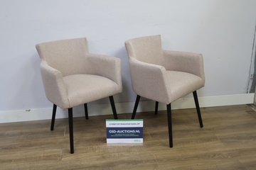 Afbeelding van Set van 2 keurige beige fauteuils