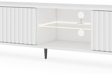 Afbeelding van Selsey Bello tv-kast wit met zwarte poten 175 cm