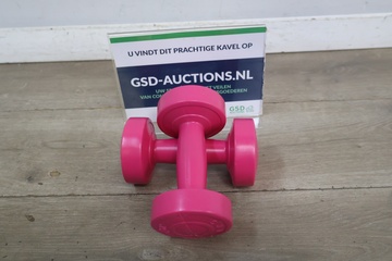 Afbeelding van Set roze kunststof dumbbells