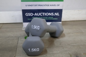 Afbeelding van Set van 2 grijze dumbbells 1.5 kg