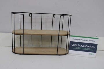 Afbeelding van Wandrek met metalen frame en houten planken