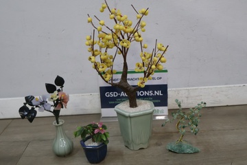 Afbeelding van Set van 4 decoratieve kunstplanten in vazen