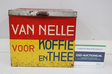 Afbeelding van Vintage Van Nelle metalen koffie- en theeblik