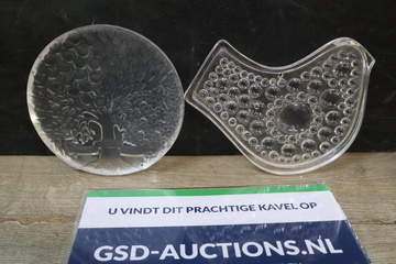 Afbeelding van Set van twee decoratieve glazen schalen