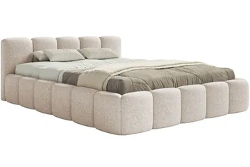 Afbeelding van Selsey - Gestoffeerd Bed Cloudy Low - Lichtbeige 140x200