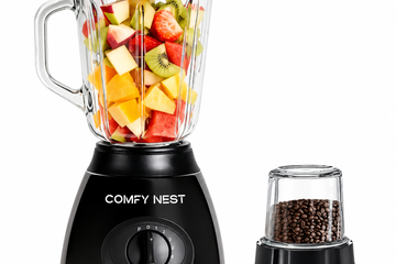 Afbeelding van 800 W 2-in-1 glazen blender en molen - zwart