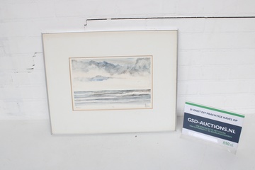 Afbeelding van Ingelijste aquarel - Noordzee