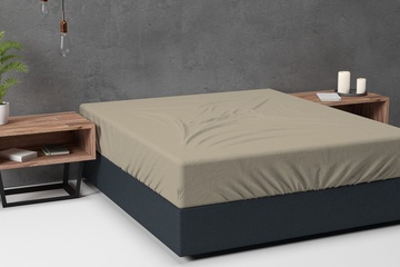 Afbeelding van Sleeptime hoeslaken beige 160x200cm +25cm