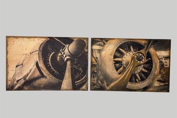 Afbeelding van Vliegtuig schilderij modern in lijst