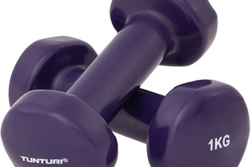 Afbeelding van Tunturi Dumbbell set - 2 x 1,0 kg - Vinyl - Paars