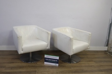 Afbeelding van Set van 2 Lederen draaifauteuils - Crack by Machalke