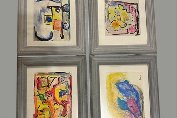 Afbeelding van 4 aquarel schildrijen van Anton Koster