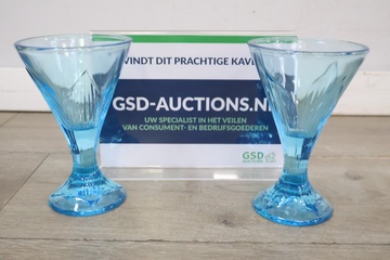 Afbeelding van Set van 2 blauwe glazen