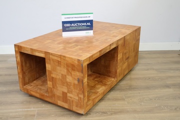 Afbeelding van Zware Houten Mozaiek Salontafel