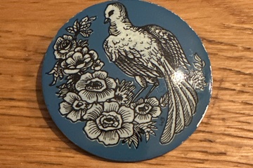 Afbeelding van Broche paradijsvogel / Phoenix blauw 5,5 cm doorsnede