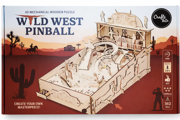 Afbeelding van 3D Wild West houten flipperkastspel, mechanische puzzel met 362 stukjes