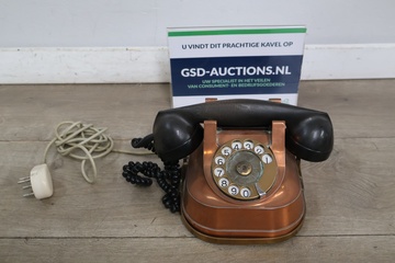 Afbeelding van Vintage koperen Draaitelefoon