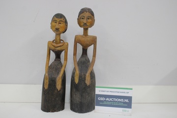 Afbeelding van Houten Afrikaanse beeldjes van vrouwen