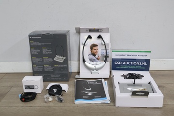 Afbeelding van Draadloze hoofdtelefoon met accessoires en handleiding