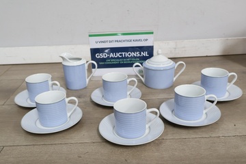 Afbeelding van Blauw-wit Thee/Koffie Servies